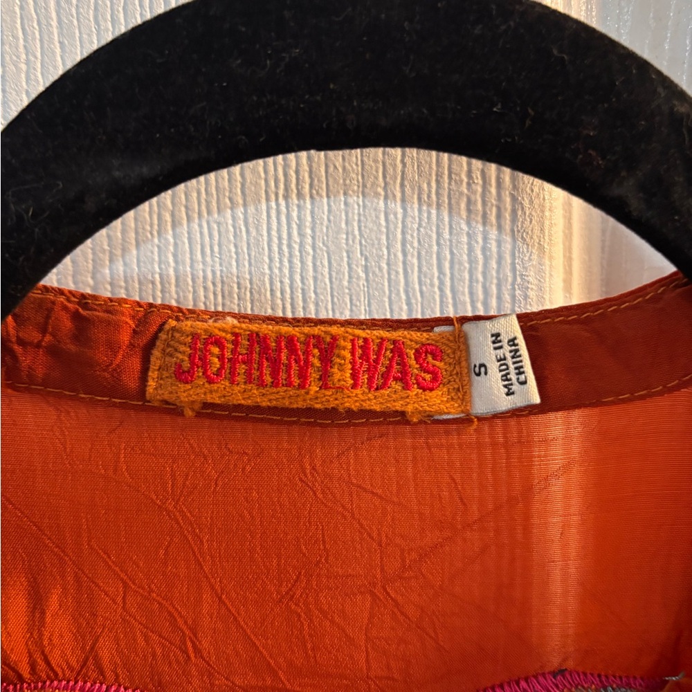 Johnny Was Orange Embroidered Top with Multicolor Accents - Picture 3 of 3